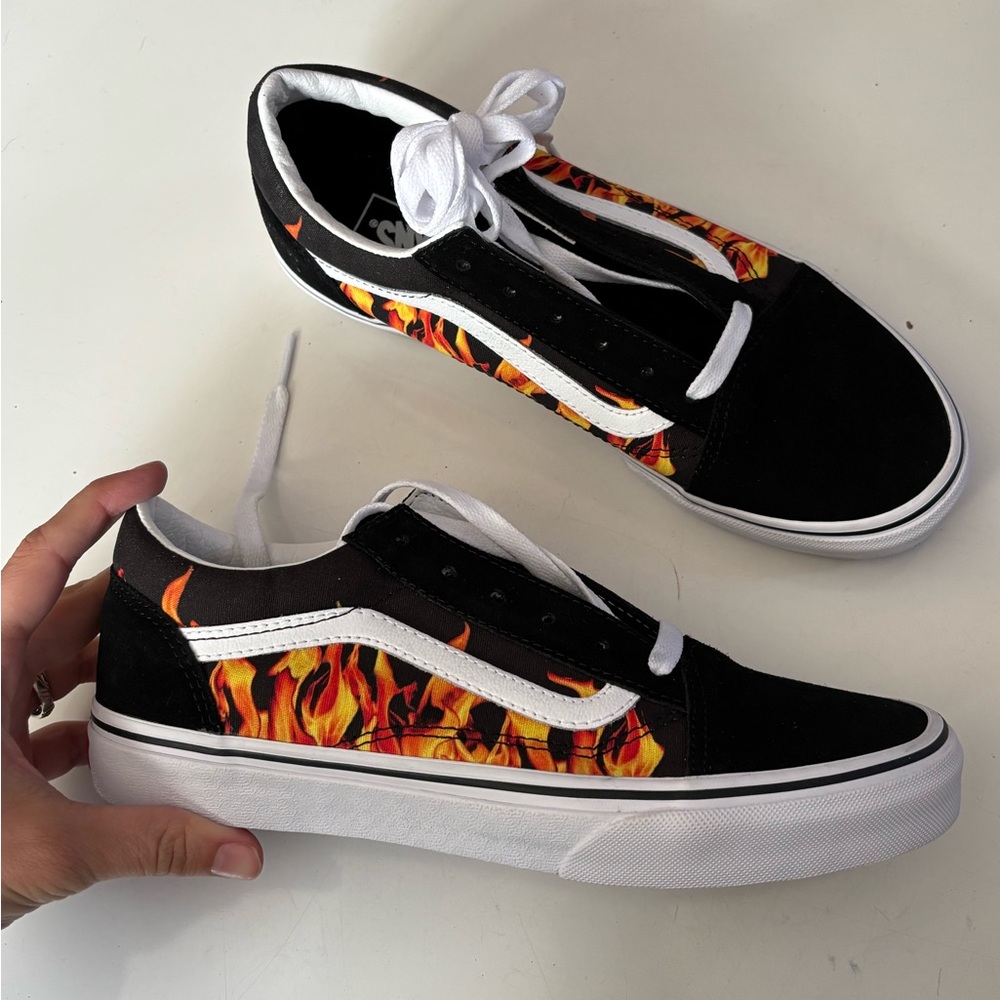 Vans Old Skool Slime Flame shoes juniors sz 7‎